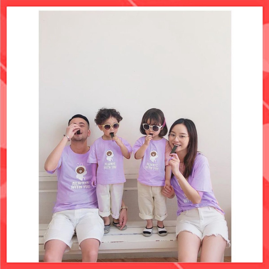 Áo gia đình - Đồng phục gia đình đẹp  (Có hình thật + Logo thương hiệu)  ALWAYS WITH YOU