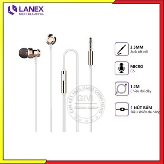 Tai nghe dây lanex lep - l05 jack 3.5mm, dài 1.2m, tương thích nhiều thiết bị
