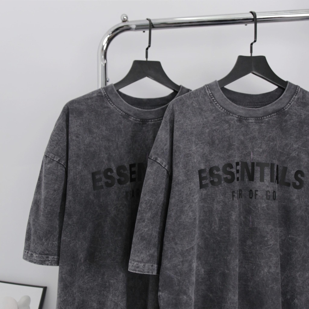 Áo Phông Loang Xám Cổ Tròn ESSENTAL Mùa Hè, Cotton TICI Mịn Mêm Thoải Mái Thấm Hút Mã MT991Phong Cách AMBITION