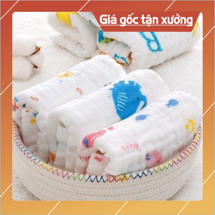 Khăn Sữa Xô Nhăn 6 Lớp Siêu Mềm Mịn
