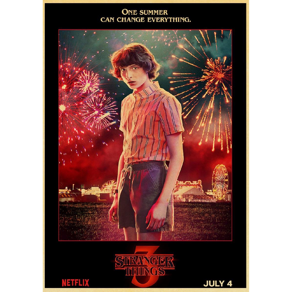 Tranh treo tường hình phim Stranger Things Season 3 bằng giấy Kraft kích thước 42*30cm 2019