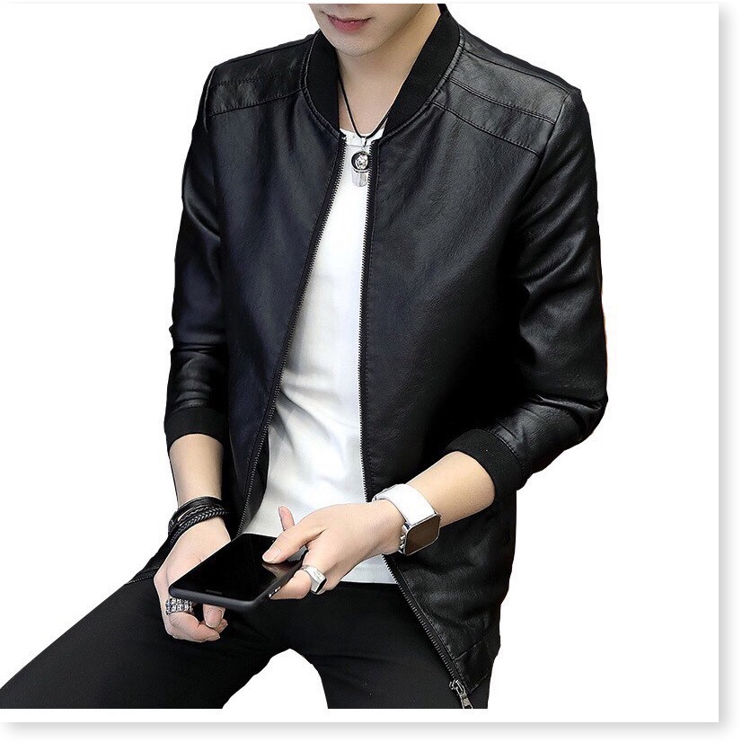 Áo khoác da nam bomber xịn xò cao cấp cho các bạn cool ngầu , bao bảnh KHANH AN FASHION