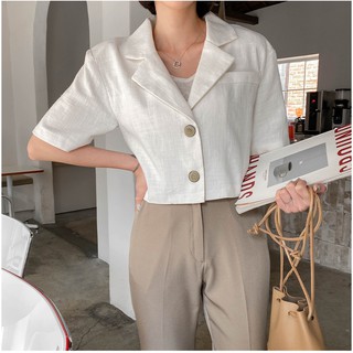 Áo Linen Croptop phong cách Hàn Quốc 2020