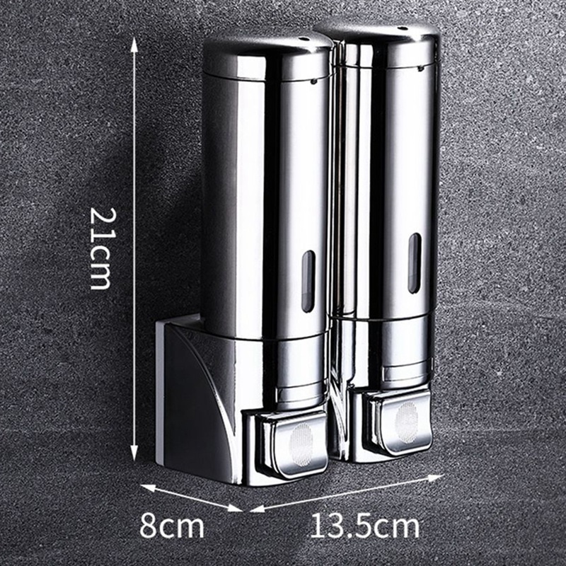 Bình Đựng Xà Phòng Rửa Tay 2X300Ml Gắn Tường Bằng Thép Không Gỉ