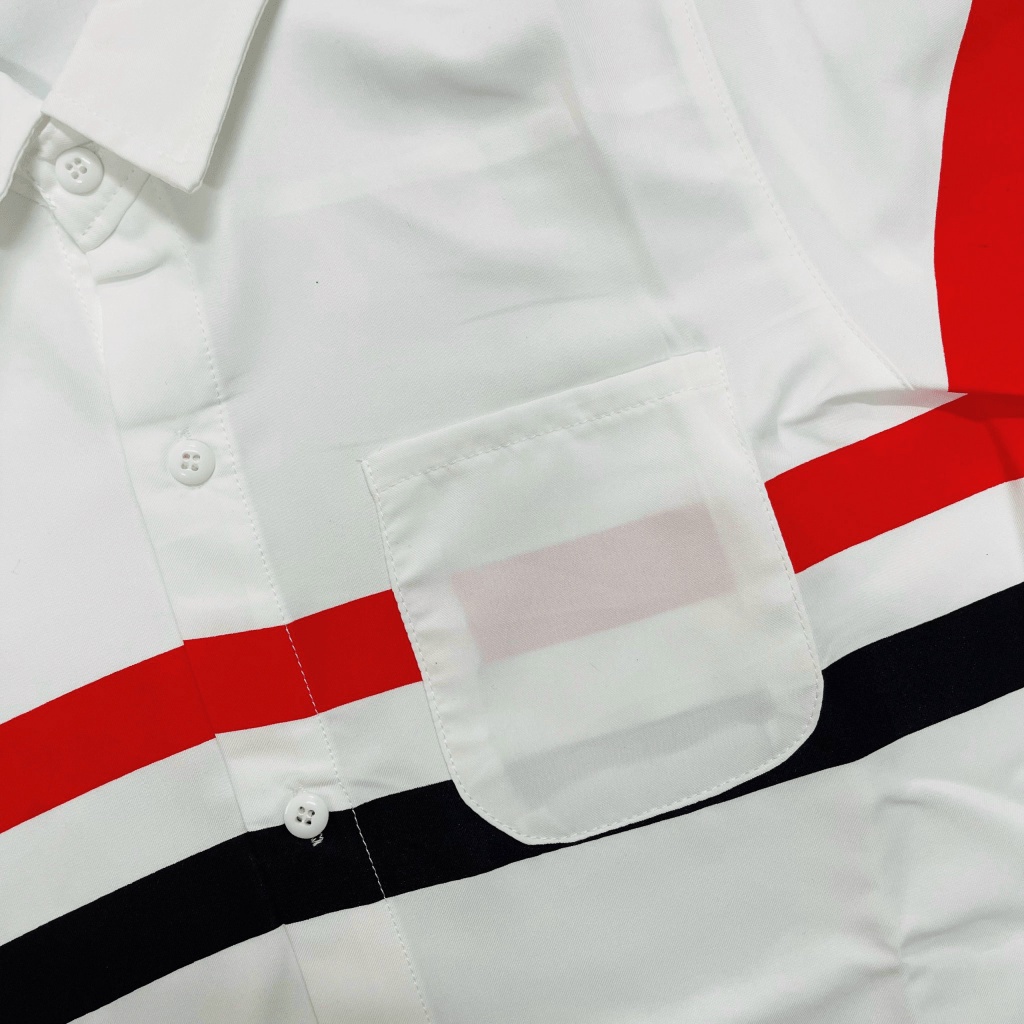 Áo Sơ Mi Nam Tay Dài Vải Lụa Cao Cấp Phối Sọc Kèm Túi Phong Cách Hàn Quốc Sang Trọng [NEW UNISEX]