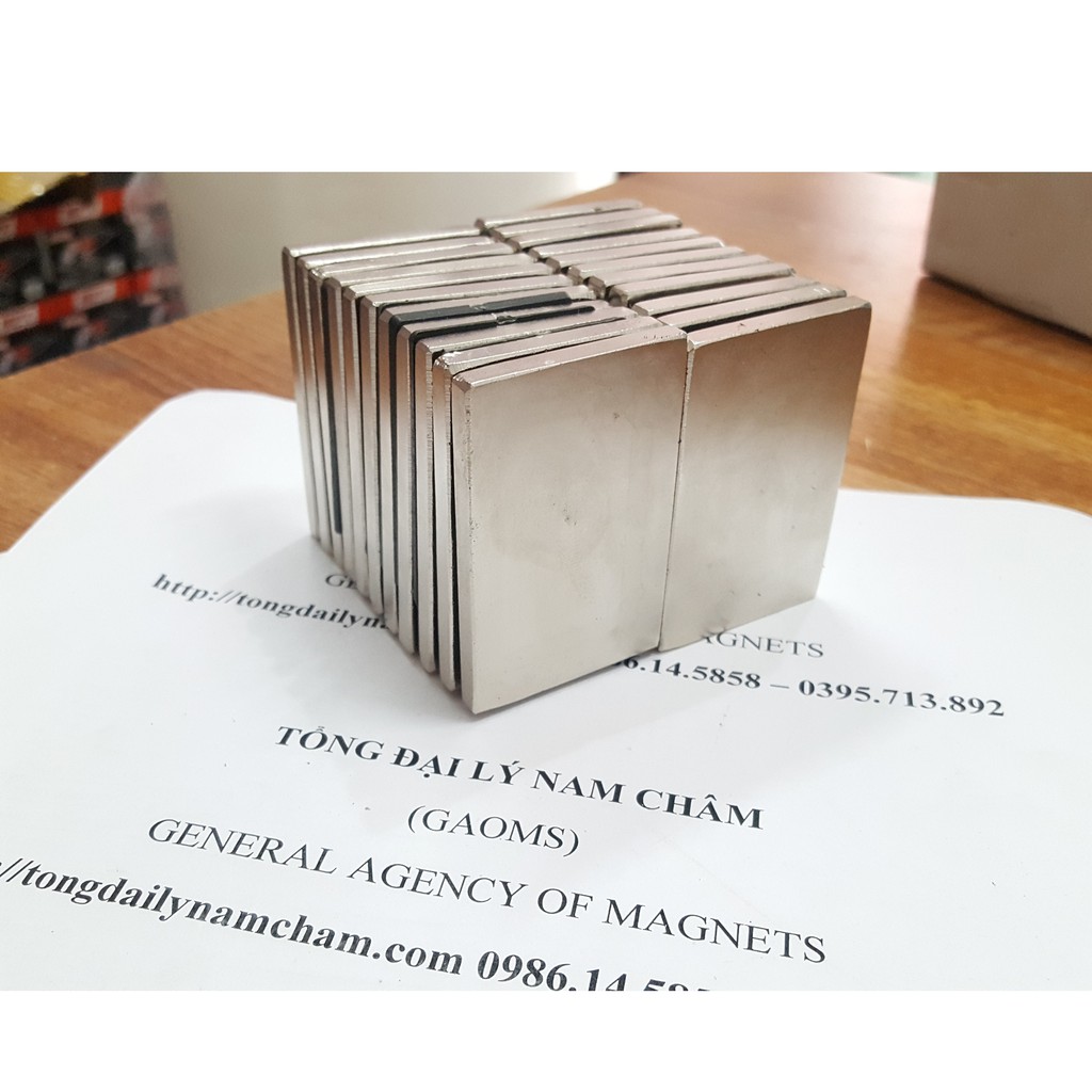 Nam châm đất hiếm hút cực mạnh 60x40x5mm
