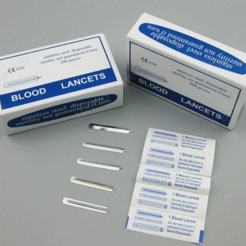 kim chích mụn hộp 200 chiếc Lancets loại 1 chính hãng