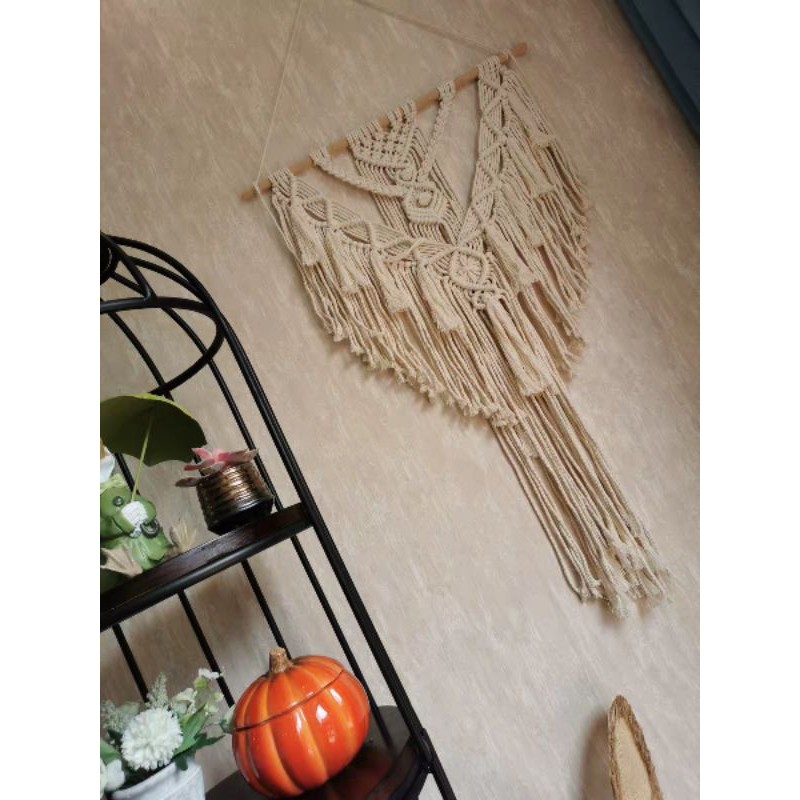 - Mành treo Rèm treo tường Macrame 50*80cm trang trí decor phòng vintage