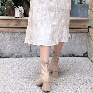 [Order] Bốt nữ da mềm đế vuông dáng basic