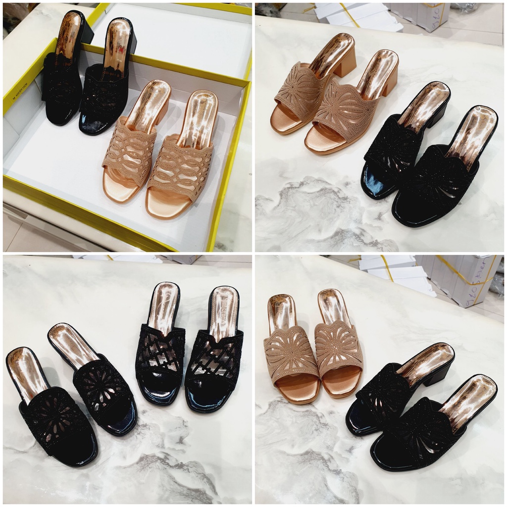 Dép Trung Niên Quai Ngang - Dép Đi Tiệc  Hàng Nhập Khẩu Cao Cấp 9708 9105 9109