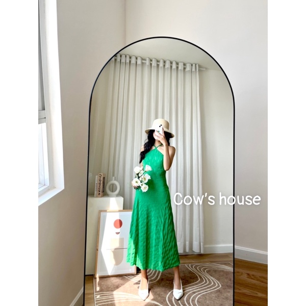 Đầm maxi cổ yếm dây lưng