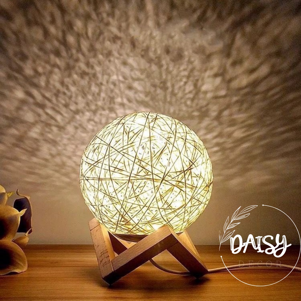 Đèn ngủ cầu mây trang trí phòng ngủ - tặng bóng led đi kèm - hàng có sẵn - Daisy.decor