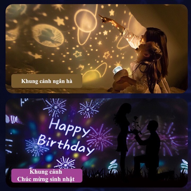 [HÀNG SẴN KHO] Đèn ngủ chiếu sao, Đèn Decor trang trí, cổ tích, sinh nhật, vũ trụ XOAY tự động đèn LED lãng mạn | BigBuy360 - bigbuy360.vn