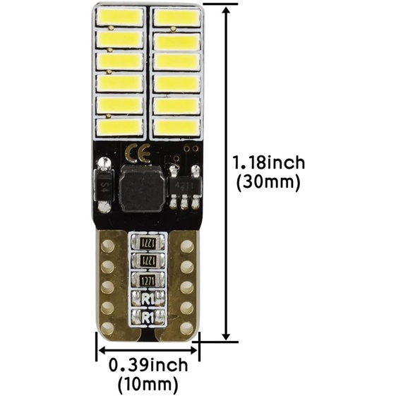 Bóng Đèn LED Thay Thế Đèn Xi Nhan Ô Tô, Demi Xe Máy T10 4014 24 SMD ,DC 12-24v Cao Cấp