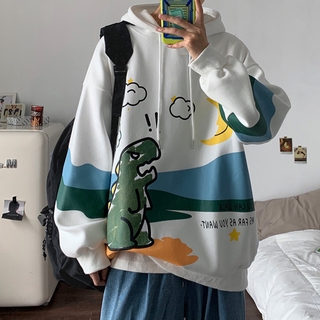 Áo Hoodie In Hình Khủng Long Hoạt Hình 5 Màu Tùy Chọn Dành Cho Nam Nữ 100KG Size M-4XL
