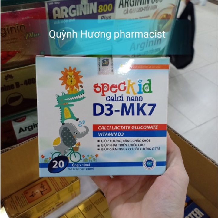 SPECKID Calci Nano D3 MK7 hộp 20 ống