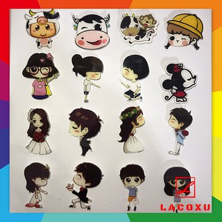 Sticker Cài Túi Xách Balo Cô Dâu Chú Rể Siêu Đáng Yêu Cho Túi Đeo Chéo Quần Áo