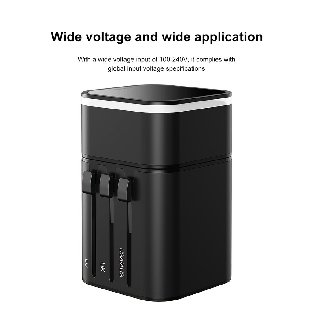 Cốc sạc du lịch đa năng Baseus Removable 2in1 Universal Travel Adapter PPS Quick Charger Edition, hỗ trợ sạc nhanh 3A