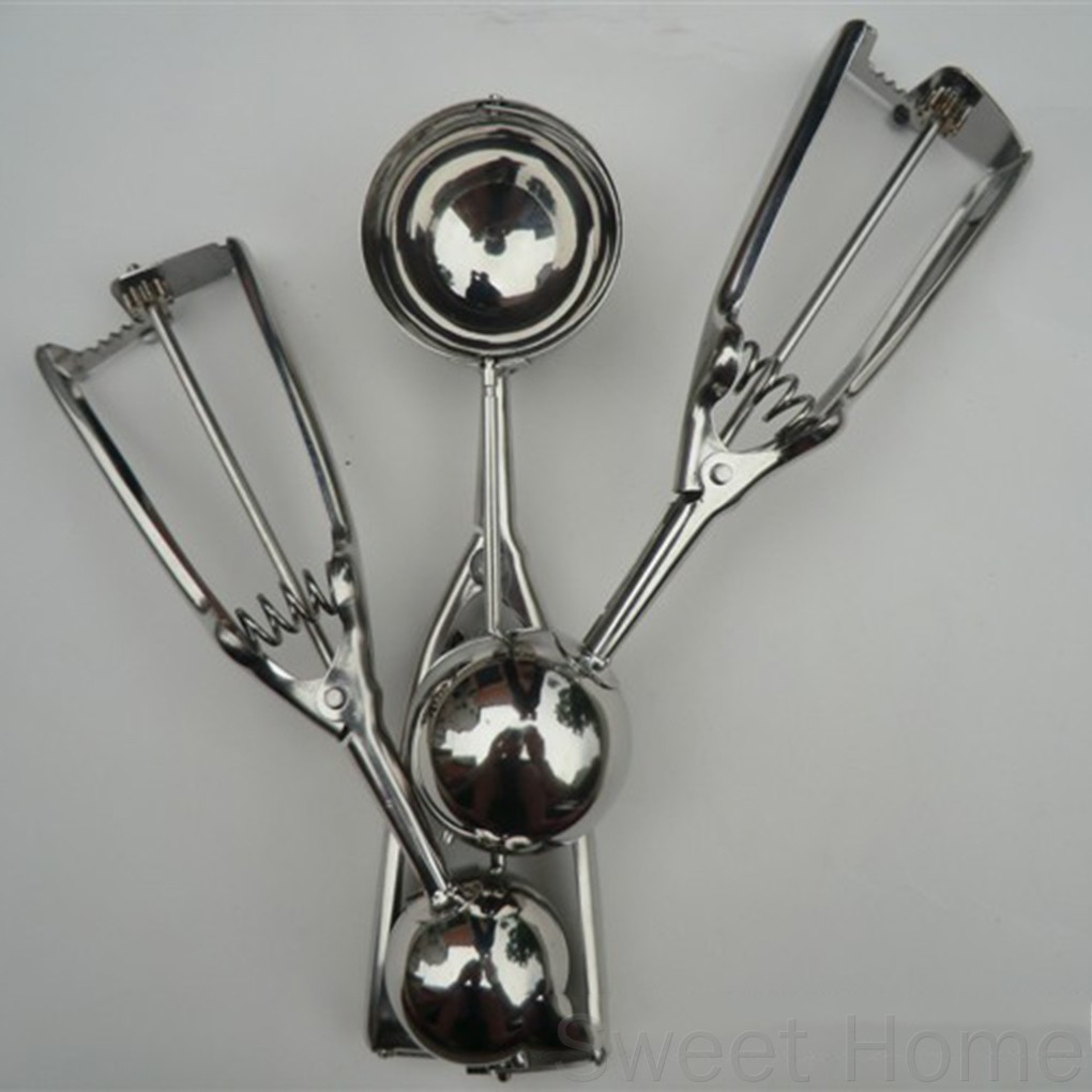 Muỗng Múc Kem Hình Tròn Bằng Thép Không Gỉ