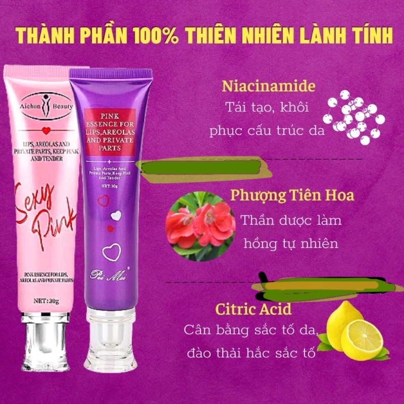 Kem Chống Thâm Môi - Làm Hồng Môi - Nhũ Hoa - Vùng Kín Peimei Sexy Pink Aichun Beauty 30g