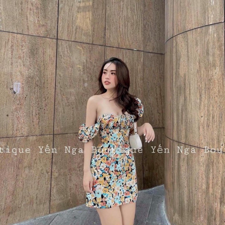 [Mã FAGREEN245 giảm 10% tối đa 30K đơn 99K] (Kho Sỉ Nam Định) VÁY HOA CỔ VUÔNG XẾP LY TAY BỒNG | BigBuy360 - bigbuy360.vn