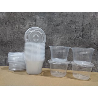 Hộp nhựa tròn 400ml đựng thực phẩm NÓNG / LẠNH [kèm nắp đậy] - Lốc 25 cái