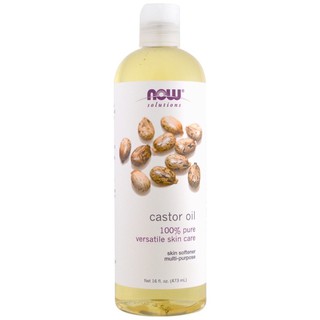 NOWfoods, Soluotions (USA) – Dầu thầu dầu dưỡng ẩm, làm mềm da, tóc tinh khiết 100%- Castor Oil 473ml