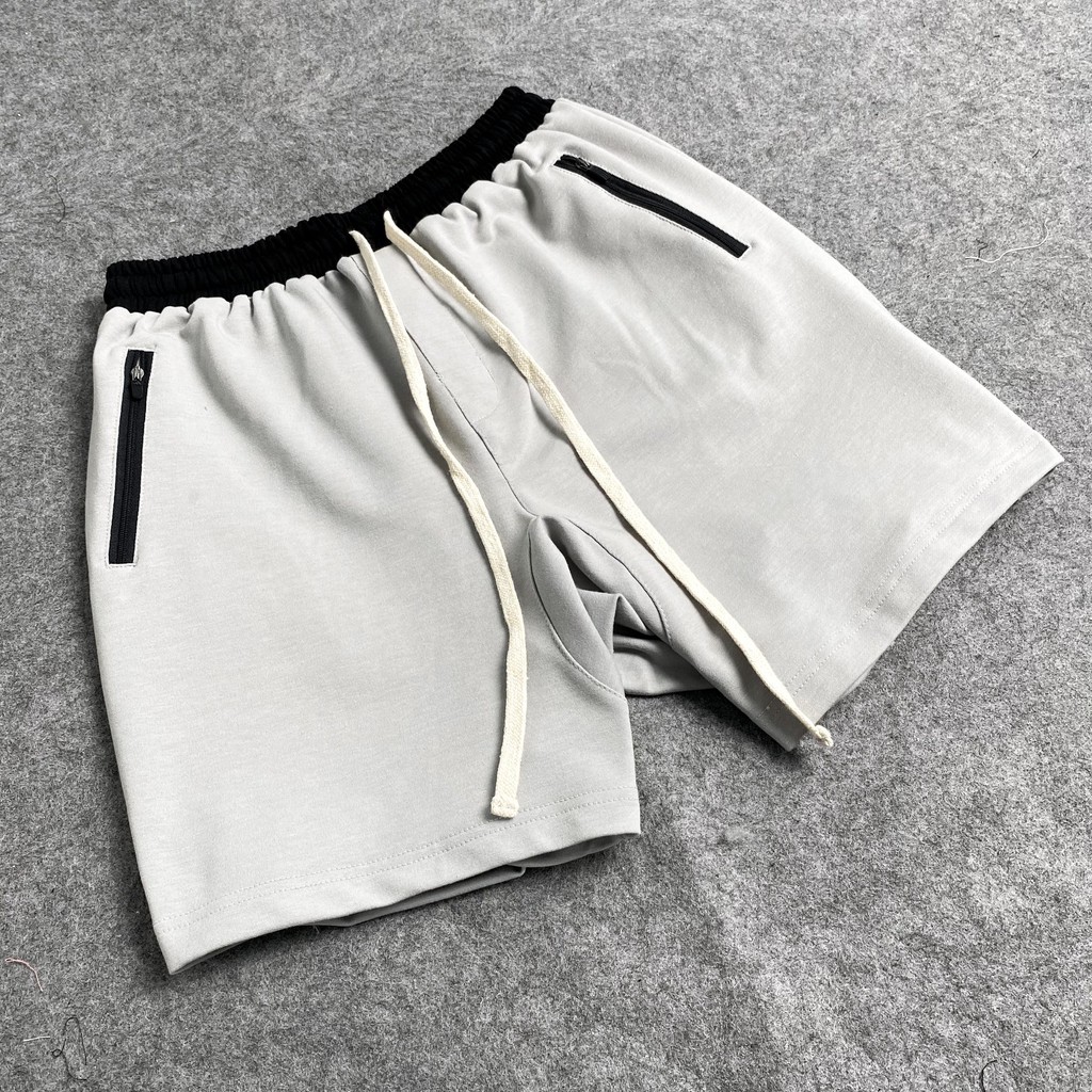 Quần SHORT nỉ xám có khóa túi siêu rẻ [ ẢNH THẬT ]