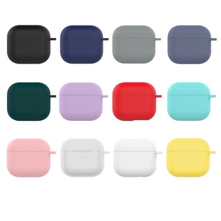 Vỏ Case Ốp bảo vệ tai nghe airpods 3 silicon dẻo màu + kèm móc