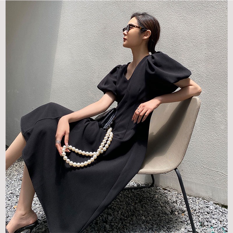 Đầm cổ tim SEFA tay bồng thời trang, thanh lịch đi tiệc đẹp xuất sắc SFV2221