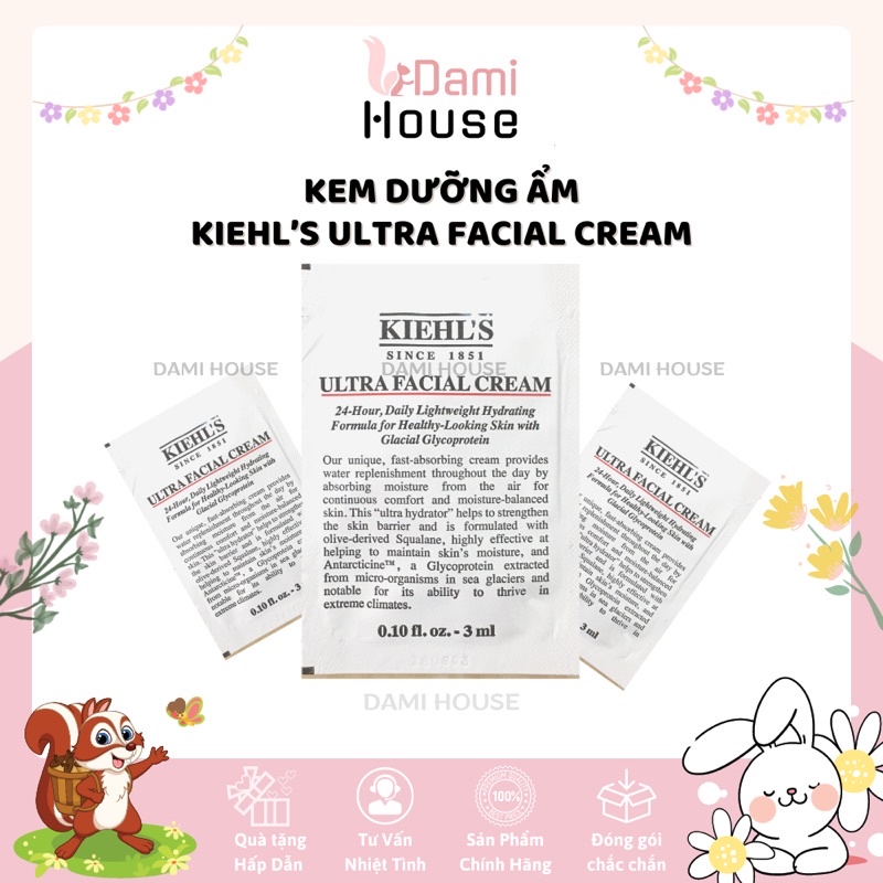 (Sample 3ml) Kem dưỡng ẩm huyền thoại Kiehl’s Ultra Facial Cream