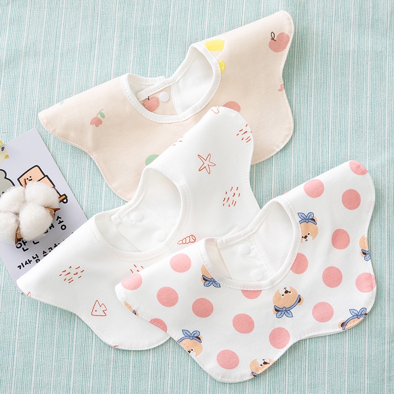 𝗦𝗵𝗼𝗽 𝗠𝗲̣ 𝗕𝗼𝗯 𝟴𝟲 - Yếm tròn chống thấm xoay 360 độ cho bé - Yếm cotton cao cấp chống thấm cho bé