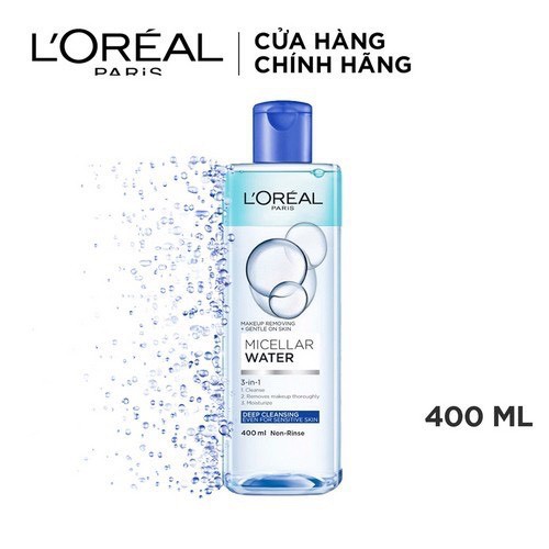 Nước tẩy trang cho mọi loại da L'Oreal Paris 3-in-1 Micellar Water 400ml