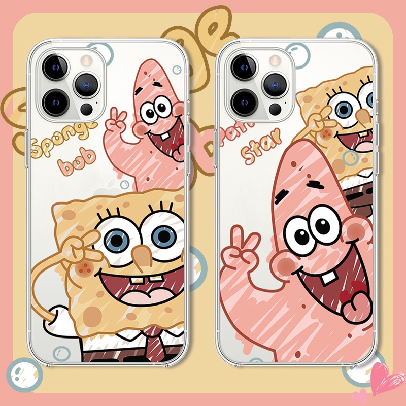 Ốp điện thoại silicon TPU mềm trong suốt họa tiết SpongeBob cho SAMSUNG GALAXY S10 PLUS S10E S10+ NOTE 9 8 5 4 3 2