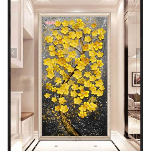 Tranh dán tường 3D hoa mai