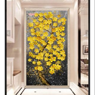 Tranh dán tường 3D hoa mai