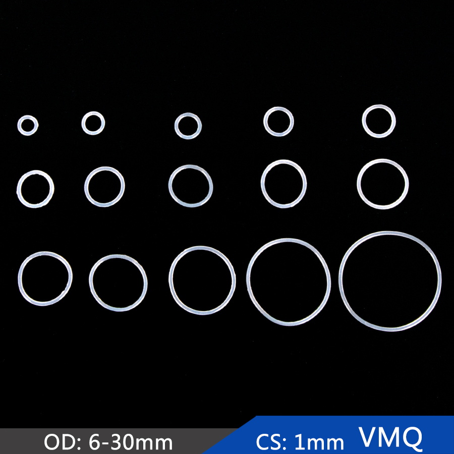 Set 100 Vòng Đệm Cao Su silicone Hình Chữ o 6mm-30mm cs 1mm Chống Thấm Nước Thân Thiện Với Môi Trường
