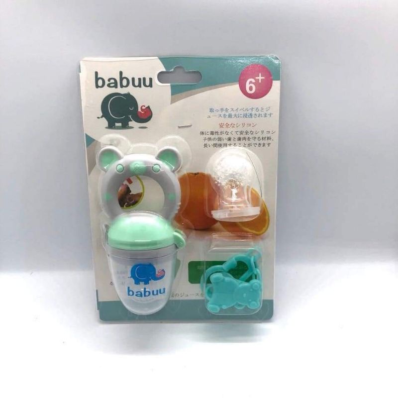Túi Nhai Ăn Dặm Chống Hóc Babuu Kèm 3 Núm Nhai + Dây Đeo