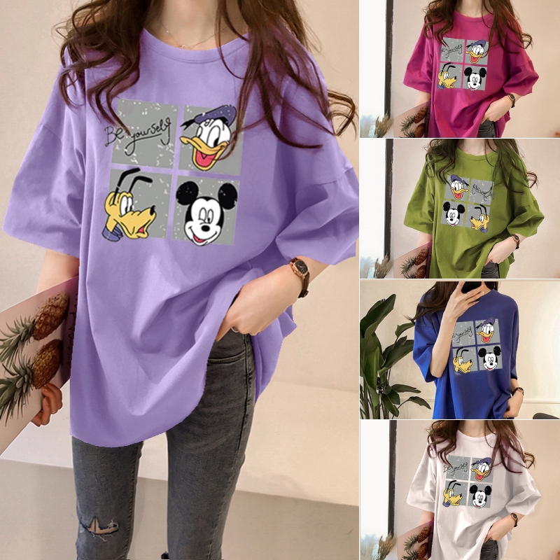 NRVP Áo thun ngắn tay in hoạt hình thời trang hàn quốc