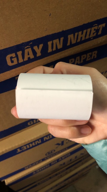 Set 50 cuộn Giấy in nhiệt K57  Giấy In Bill K57x38 - Giấy Cho Máy Cà Thẻ,Pos Now Delivery Grab/ Goviet