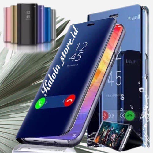 Bao Da Điện Thoại Nắp Lật Tráng Gương Khóa Tự Động Thông Minh Cho Samsung GALAXY A6 A7 A8 A9 2018 J8 2018 PLUS