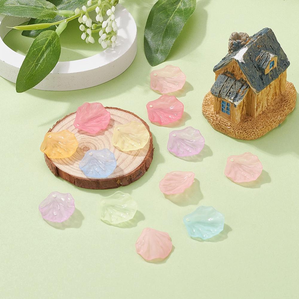 Bộ 200 Mặt Dây Chuyền Acrylic Trong Suốt Nhiều Màu 19.5x16.5x4mm: 1.5mm