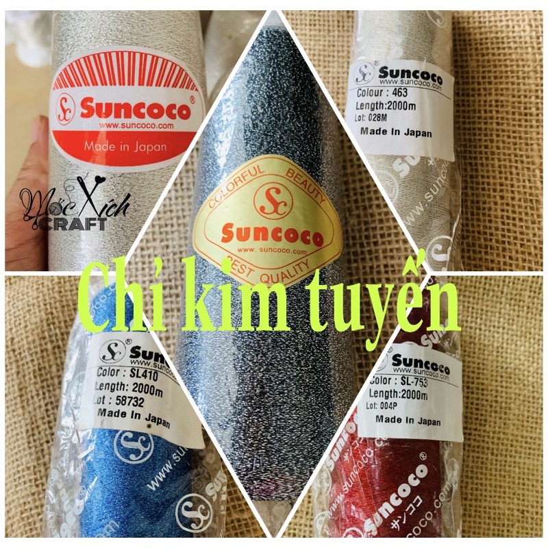 Sơi kim tuyến chập móc kèm,thêu, handmade