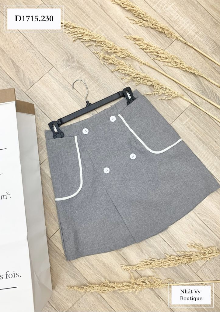 CHÂN VÁY NÚT ĐÔI TÚI VIỀN - D1715 | BigBuy360 - bigbuy360.vn