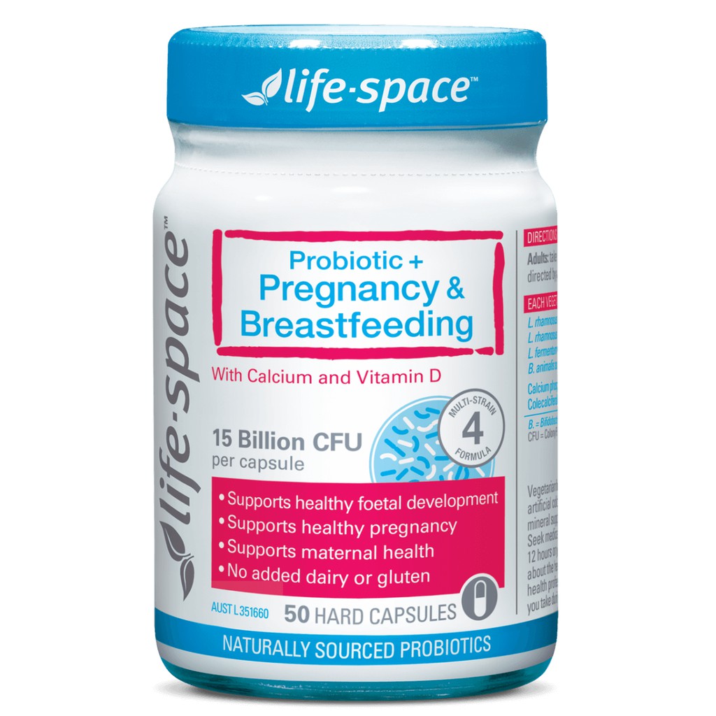 Viên uống men vi sinh dành cho bà bầu Life space probiotic+ pregnancy & breastfeeding 50 viên Úc