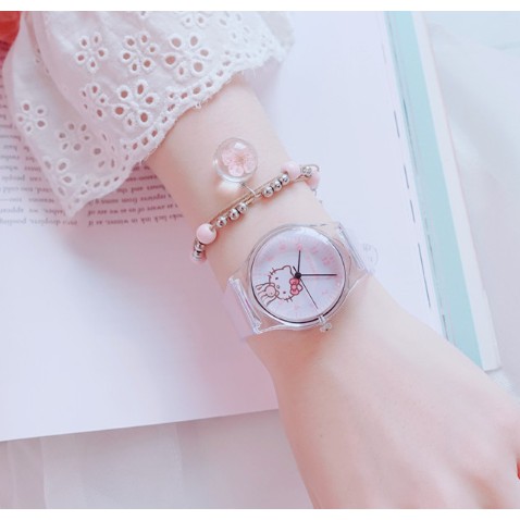 ĐỒNG HỒ NỮ DÂY CAO SU ULZZANG 343 MẶT KITTY THỜI TRANG SIÊU ĐẸP | BigBuy360 - bigbuy360.vn