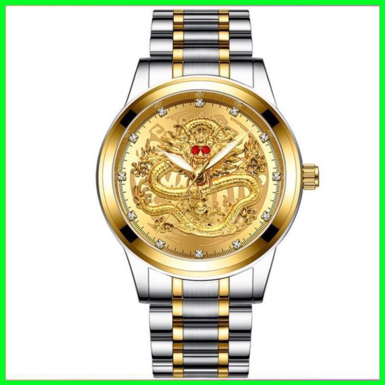 ĐỒNG HỒ NAM MẶT RỒNG 3D MẮT ĐỎ CỰC ĐẸP  TẶNG KÈM HỘP VÀ PIN DỰ PHÒNG  [ Đồng Hồ Nam Cao Cấp] | BigBuy360 - bigbuy360.vn