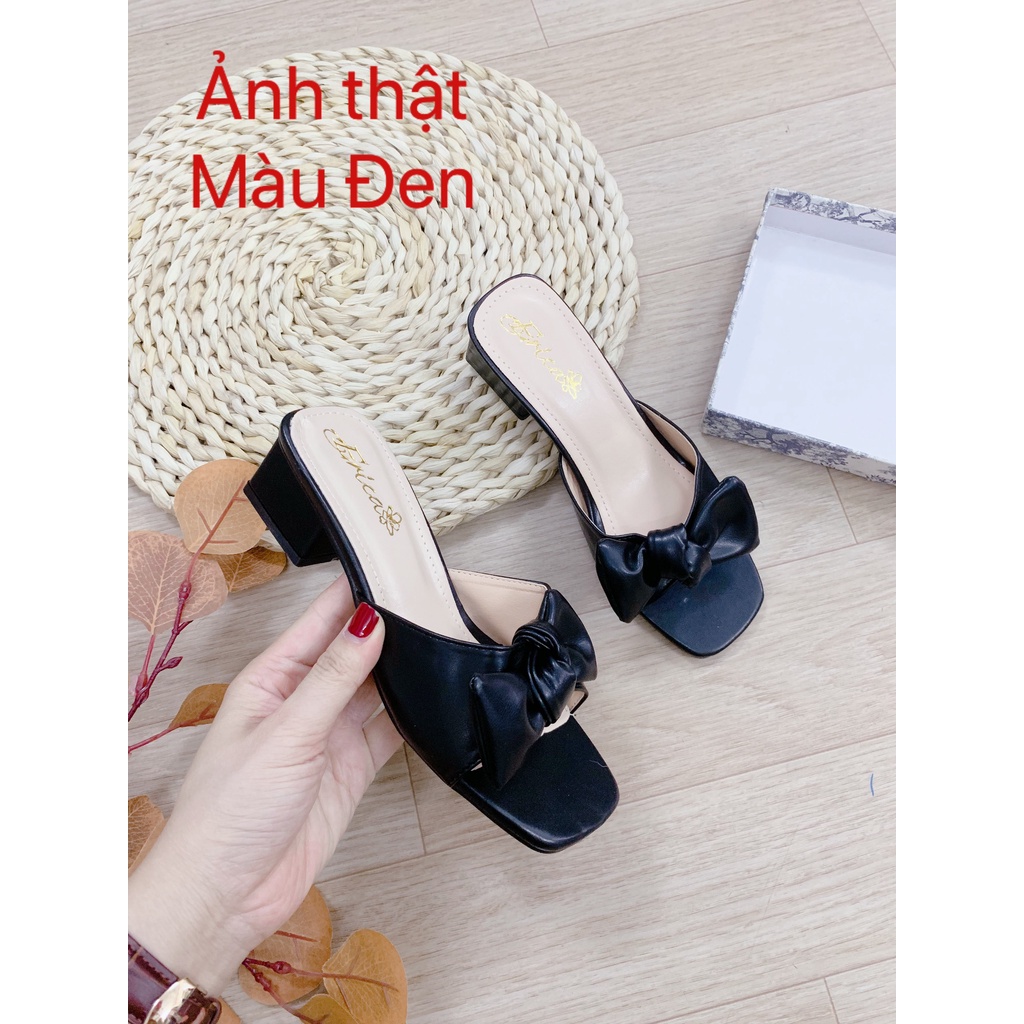 XẢ KHO  Dép nữ quai nơ gót 2 phân