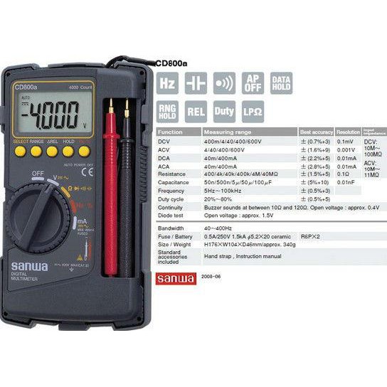 Đồng hồ vạn năng chính hãng Sanwa CD800a + Tặng túi đựng cao cấp