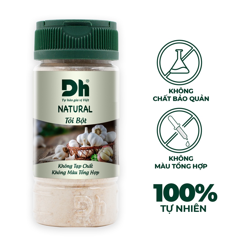 Combo 2 hũ natural tỏi bột hành bột Dh Foods gia vị ướp thực phẩm, nguyên liệu chế biến món ăn
